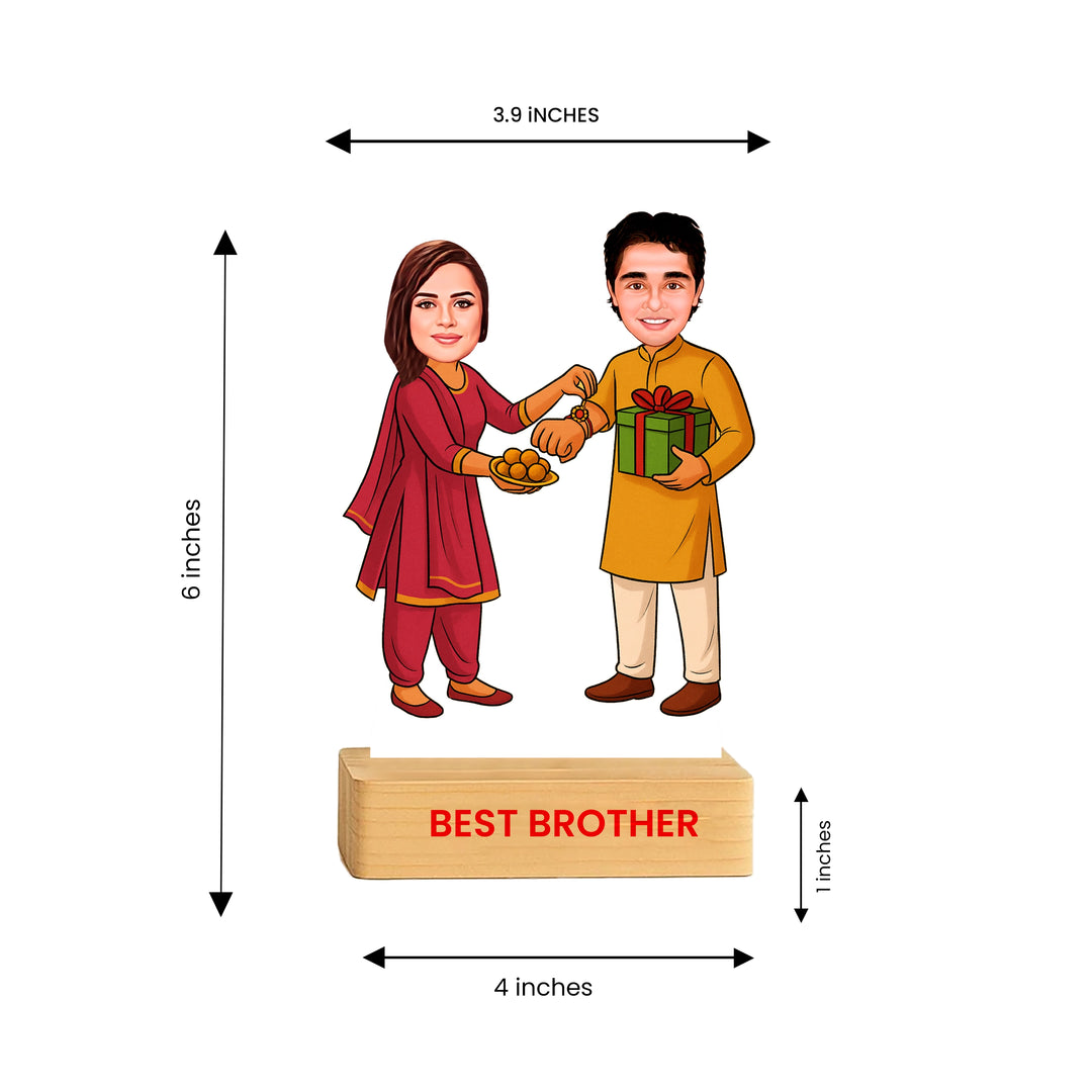 Personalized Rakhi Caricature for Sibling Love