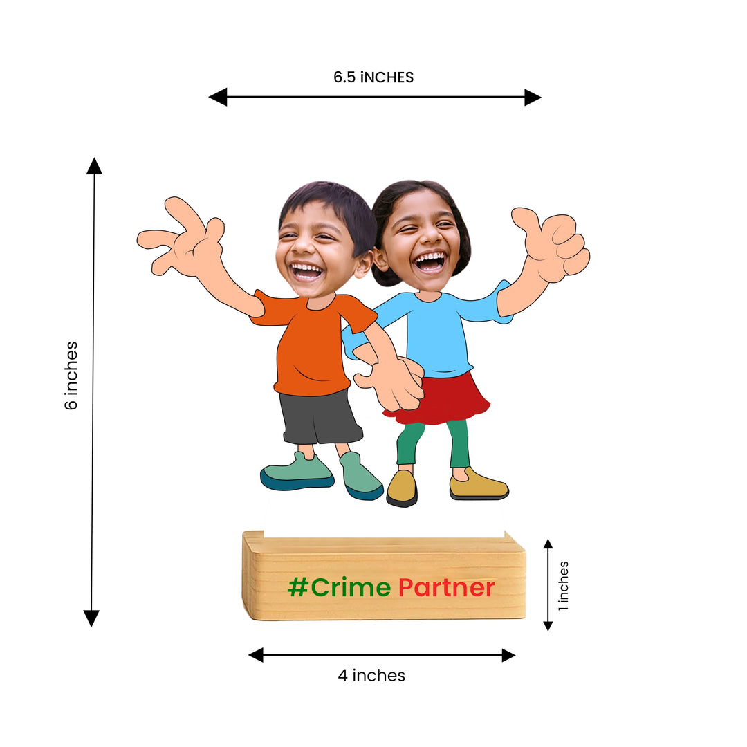 Custom Rakhi Caricature - Partner in Crime Edition