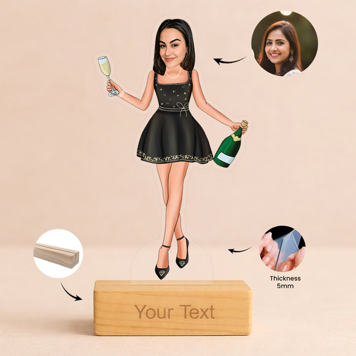 Custom Acrylic Caricature for Party Lover Girls