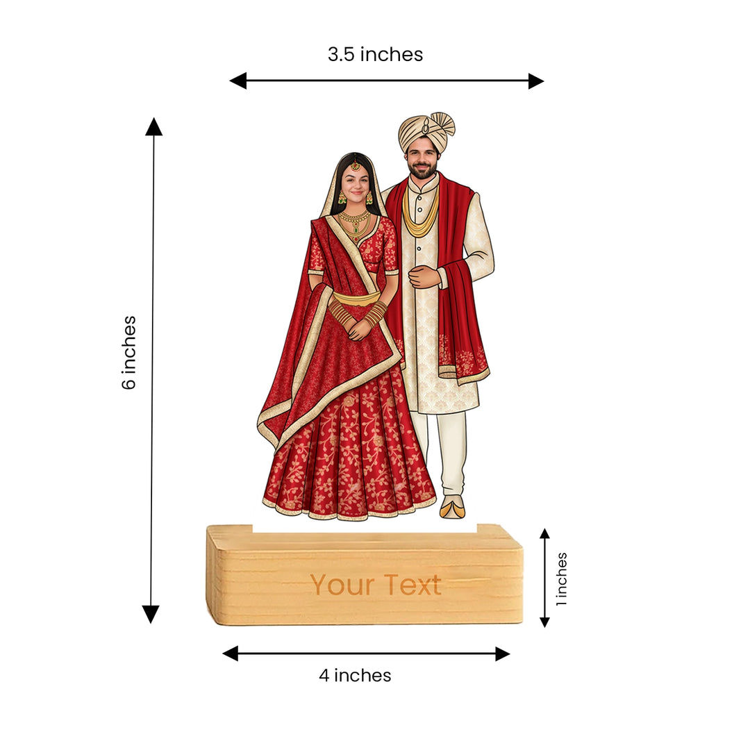 Personalized Indian Wedding Caricature – Unique Couple Gift Idea
