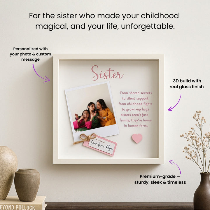 Personalized Sister Photo Frame - Heartfelt Gift for Rakhi & Birthdays