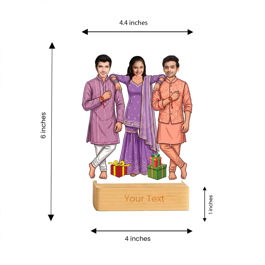 Triple Trouble Rakhi Caricature