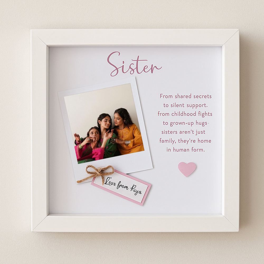 Personalized Sister Photo Frame - Heartfelt Gift for Rakhi & Birthdays