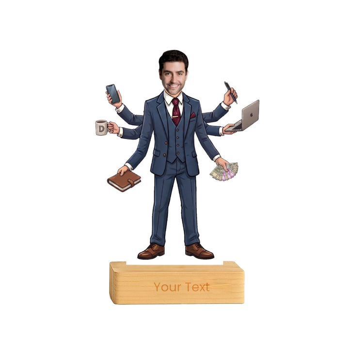 Multitasker Dad Caricature