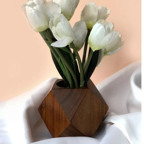Wooden Hexagonal vase
