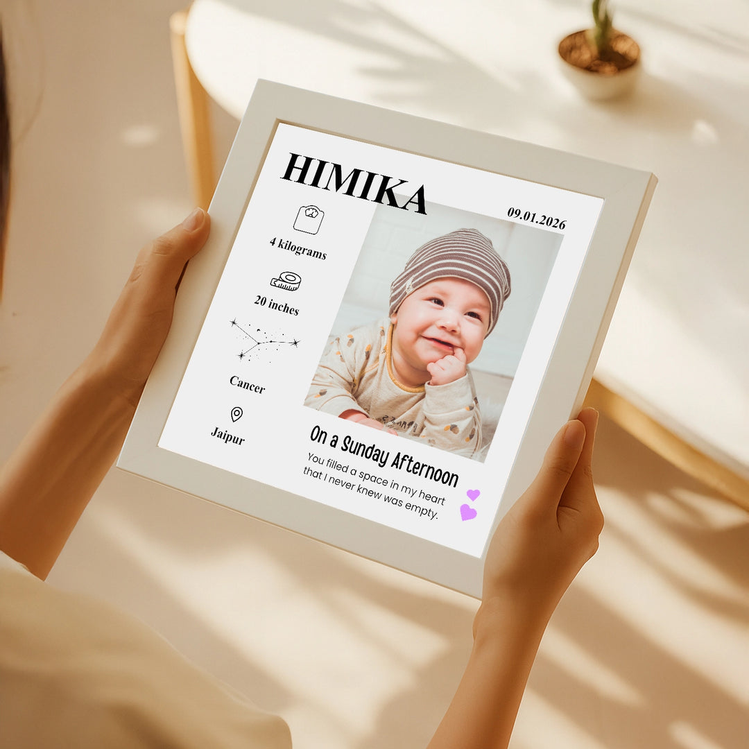 Baby Statistics Frame