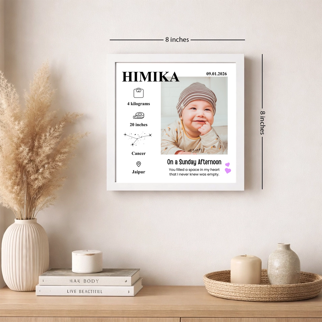 Baby Statistics Frame