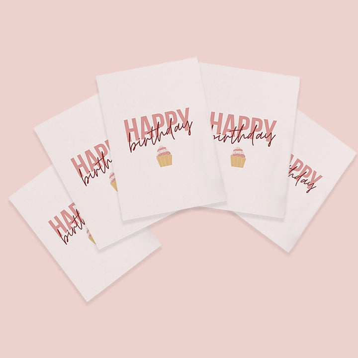 Happy Birthday White Cards (Set of 5)