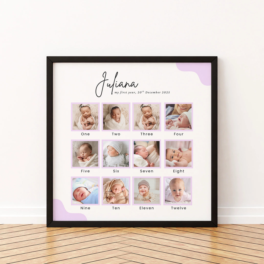 Personalised Baby One Year Frame