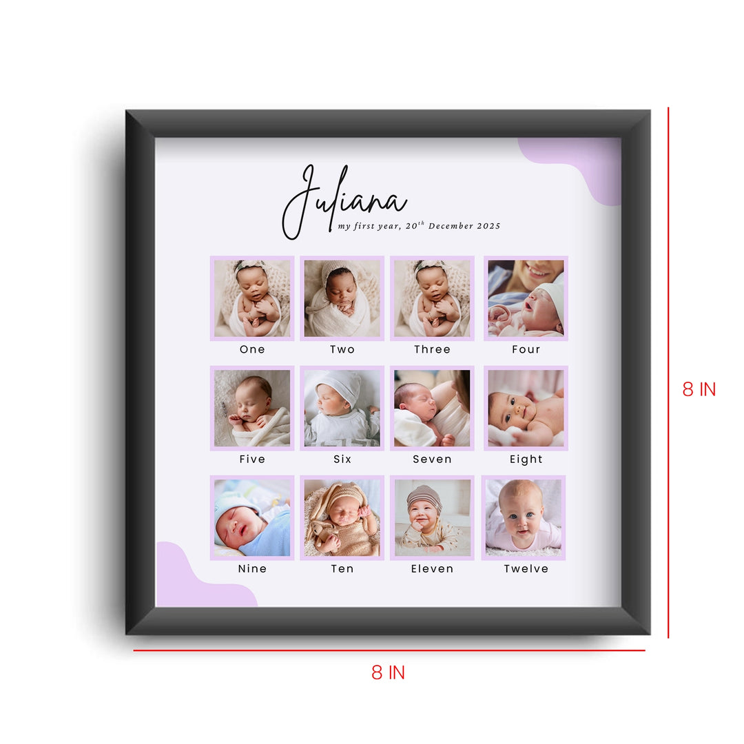 Personalised Baby One Year Frame