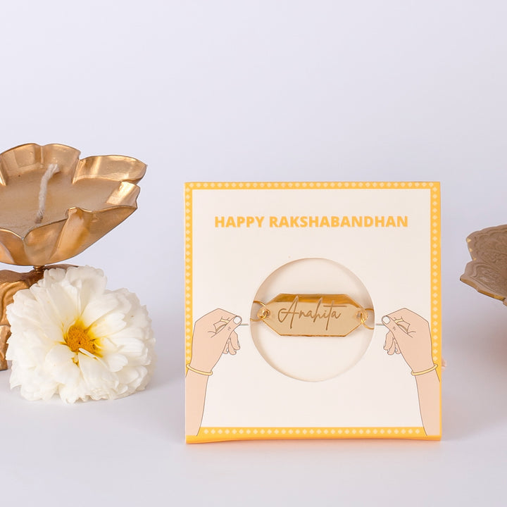 Personalised Golden Rakhi