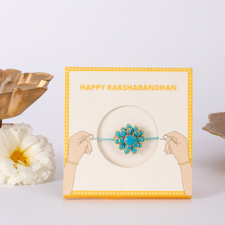 Firozi Flower Rakhi