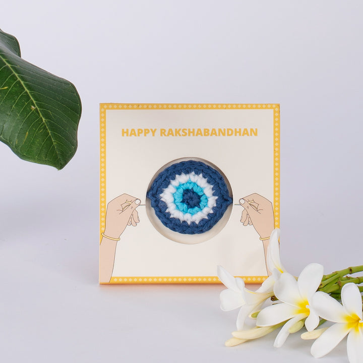 Crochet Blue Evil Eye Rakhi