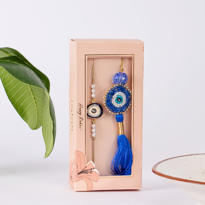 Blue Evil Eye Couple Rakhi