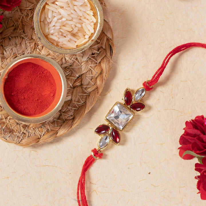 Red Kundan Rakhi