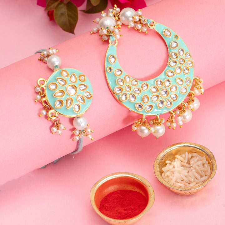 Turquoise Couple Rakhi