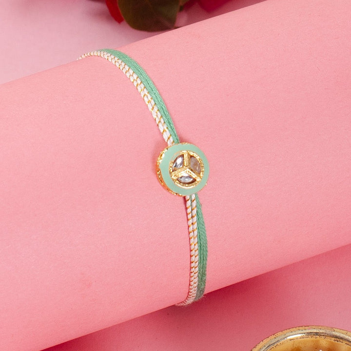 Circle Plain Green Rakhi