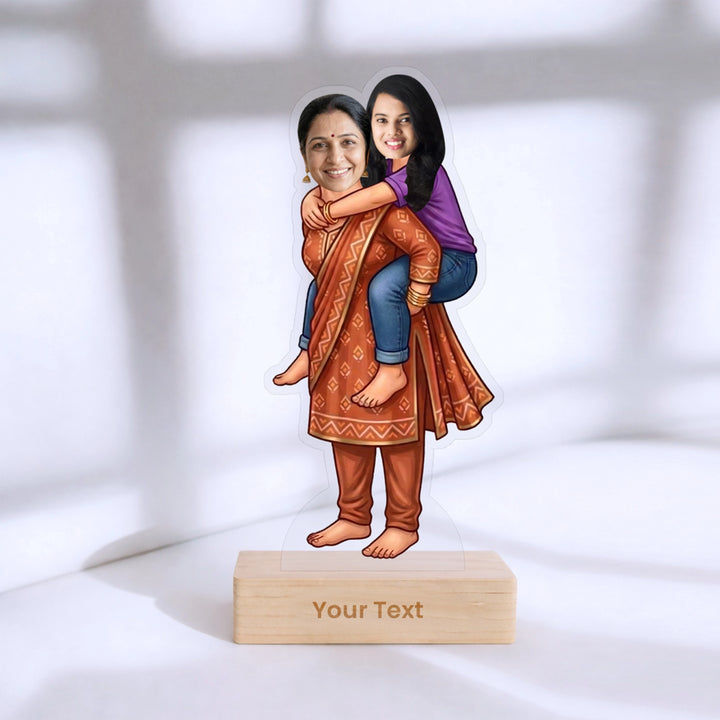 Mom Piggyback Caricature