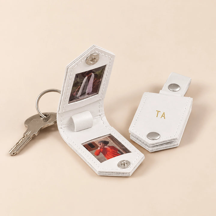 Leather keychain with photos - personalized, premium & stylish