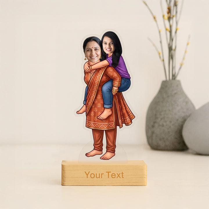 Mom Piggyback Caricature