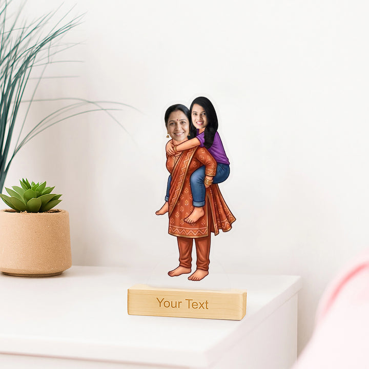 Mom Piggyback Caricature