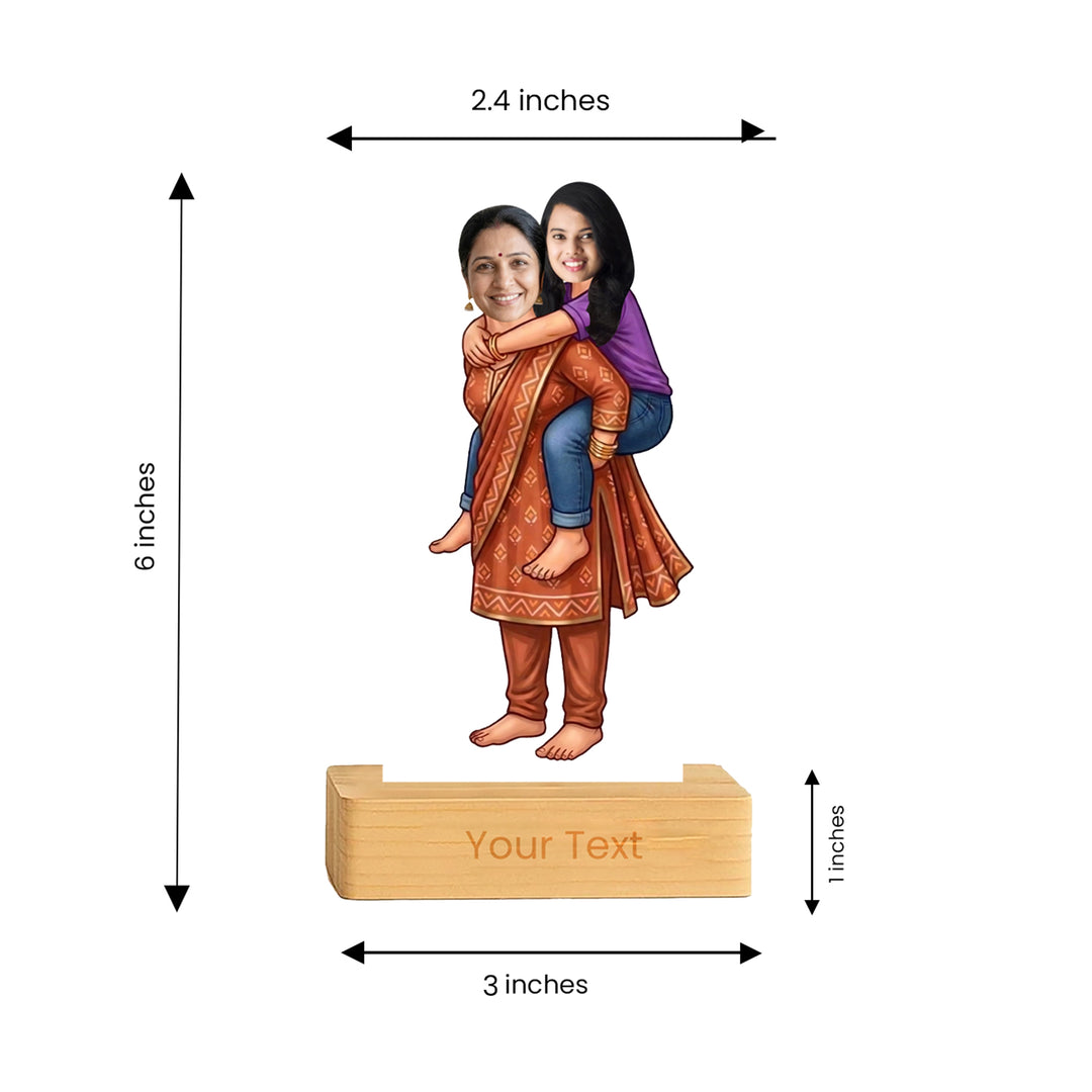 Mom Piggyback Caricature