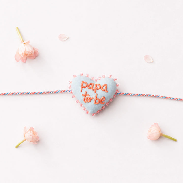 Papa To Be 3D Heart Rakhi & Mom To Be