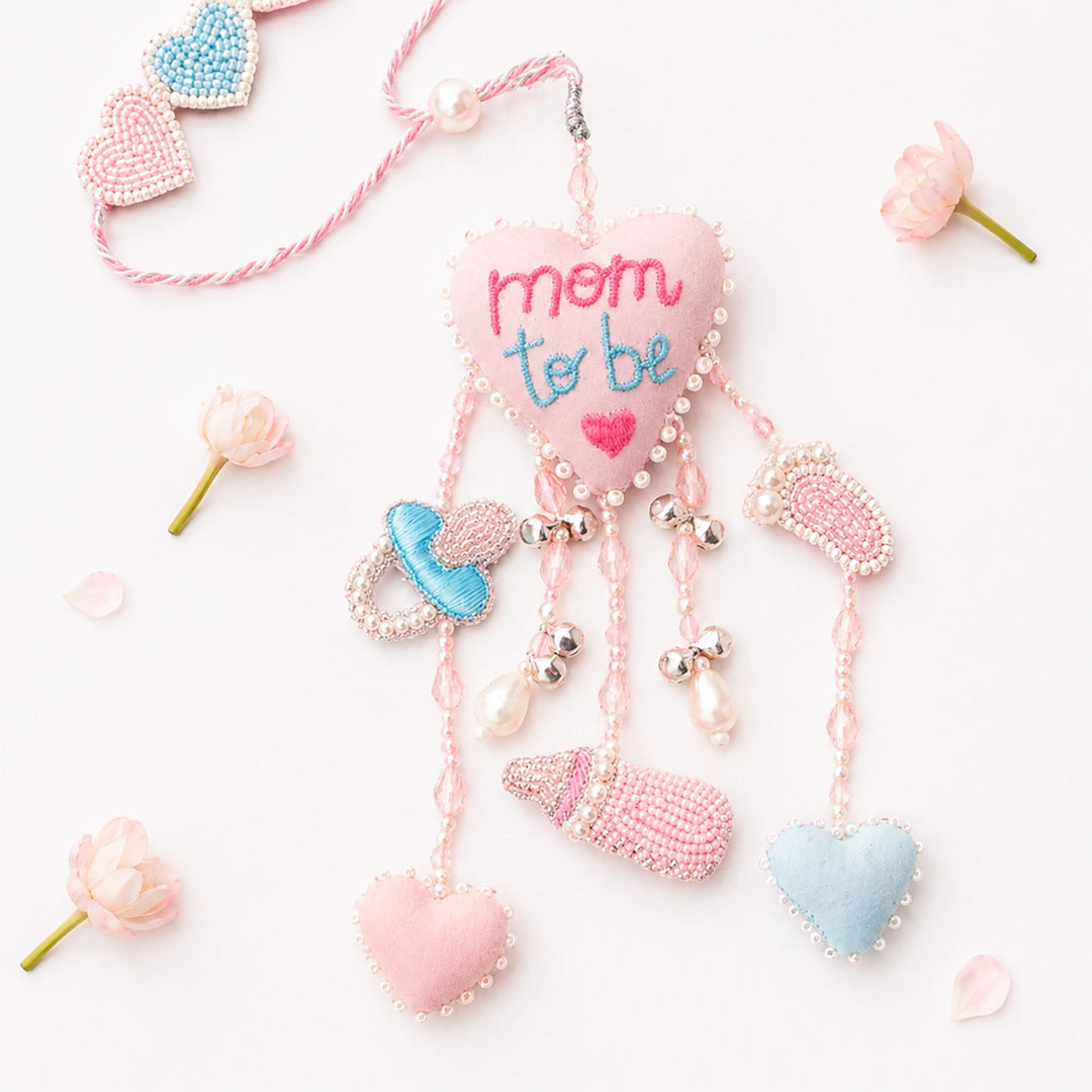 Papa To Be 3D Heart Rakhi & Mom To Be