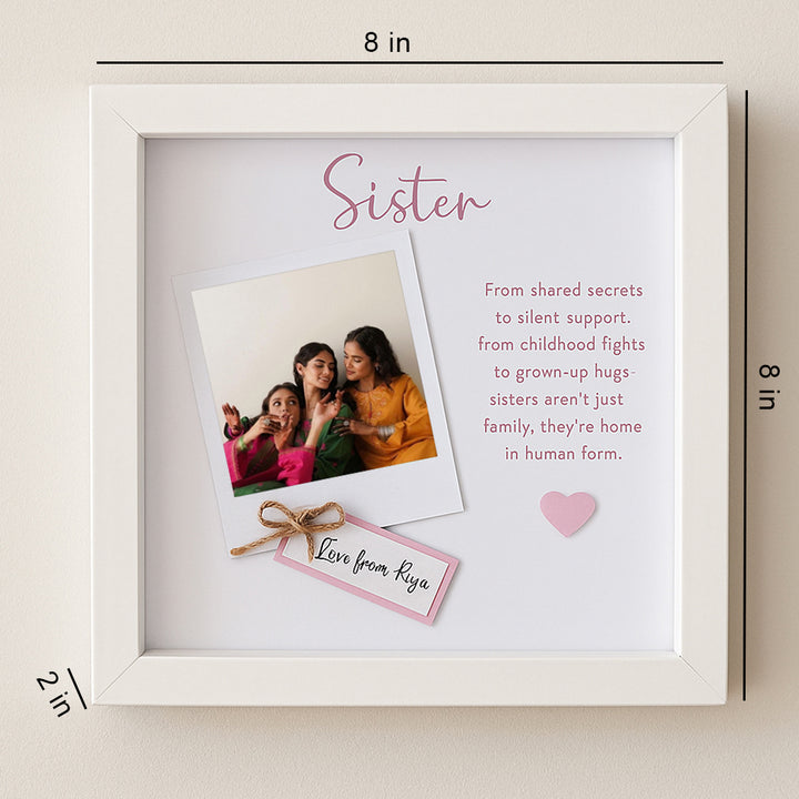 Personalized Sister Photo Frame - Heartfelt Gift for Rakhi & Birthdays
