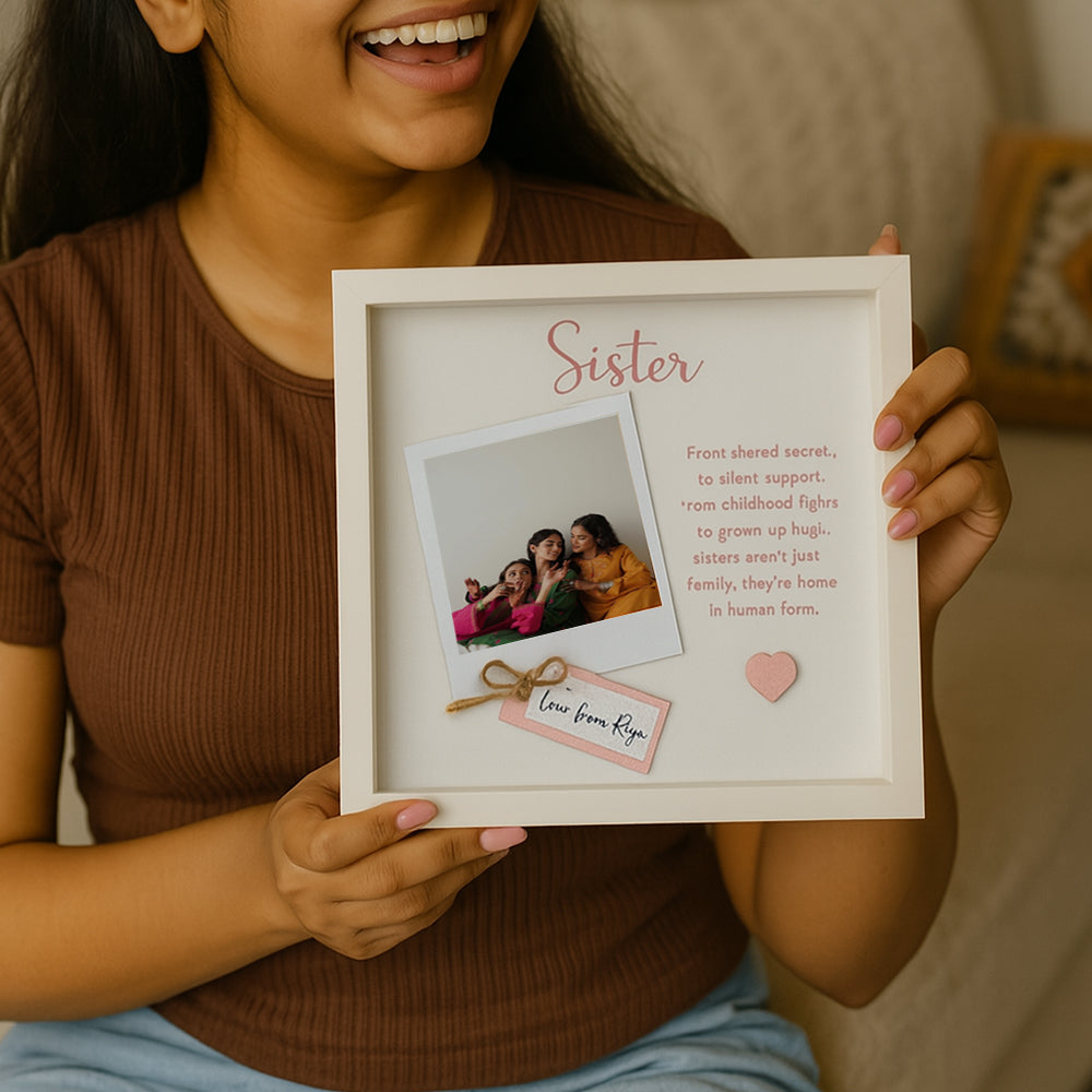Personalized Sister Photo Frame - Heartfelt Gift for Rakhi & Birthdays