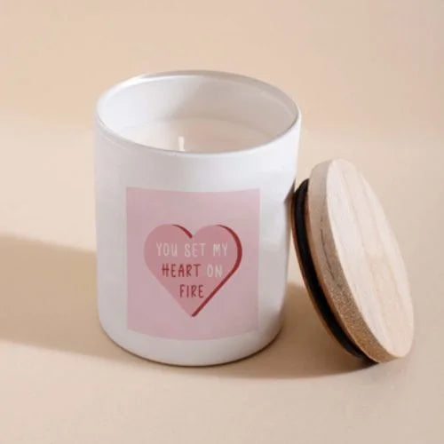 Heart on fire scented candle