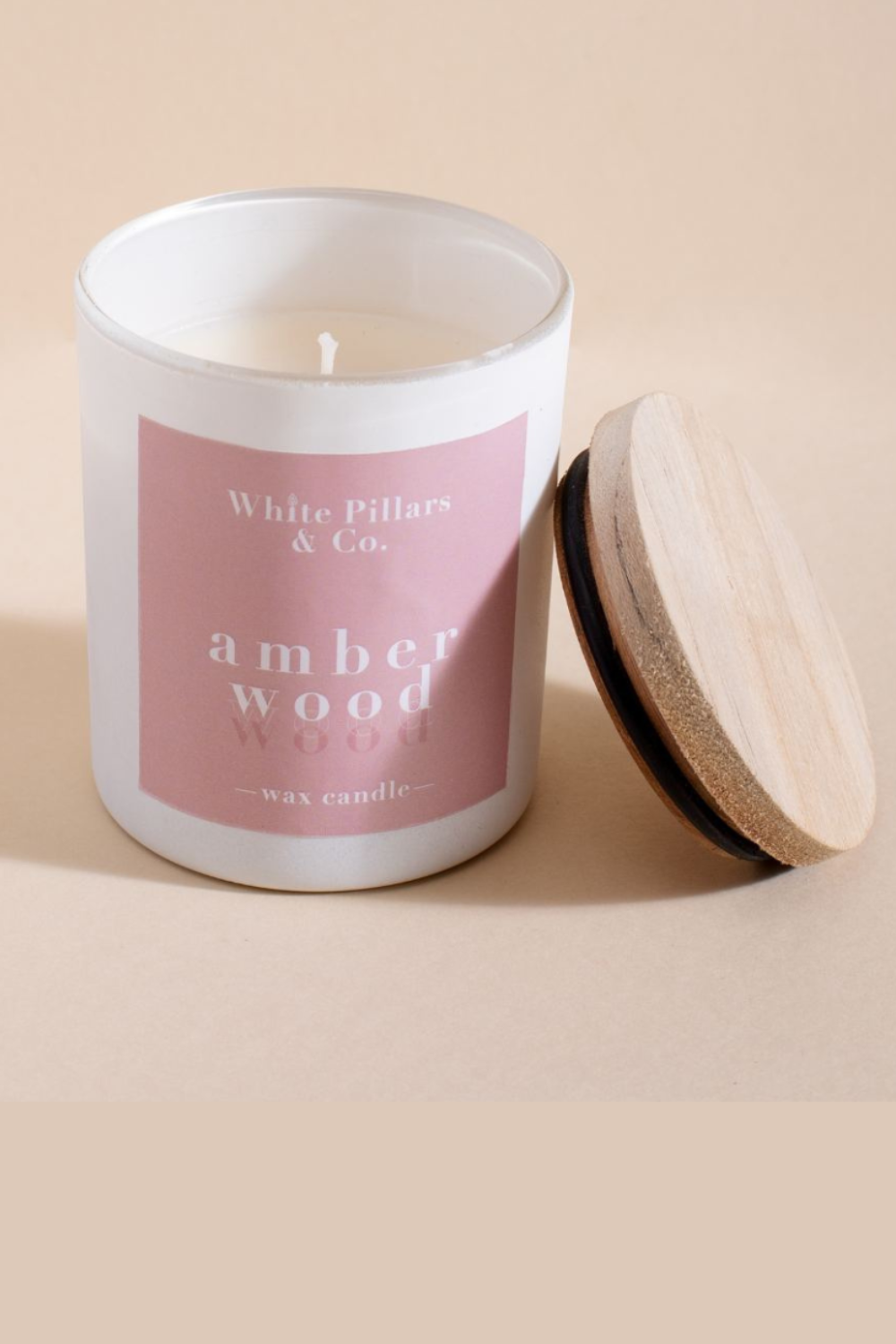White Pillar & co Amberwood Scented Candle Gift Box