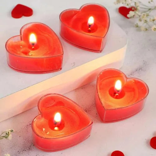 Heart Shape Candle Set of 4