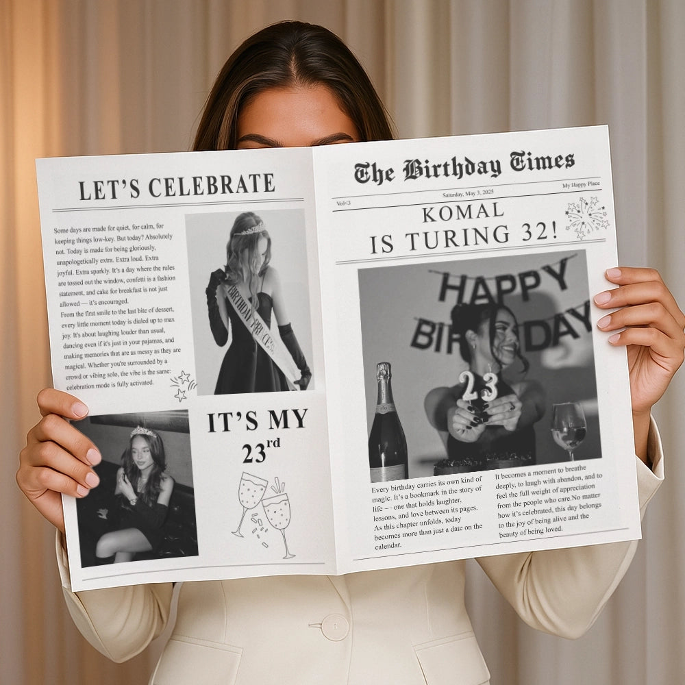 Birthday Newspaper - Personalised With Photos