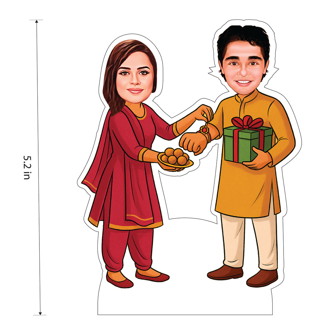 Personalized Rakhi Caricature for Sibling Love