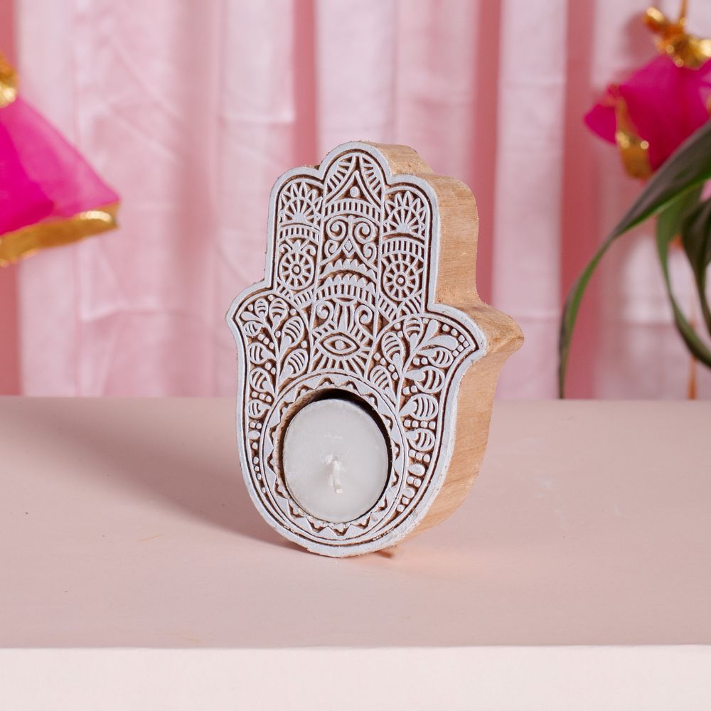 Hand Shaped Tea Light Candle Holder